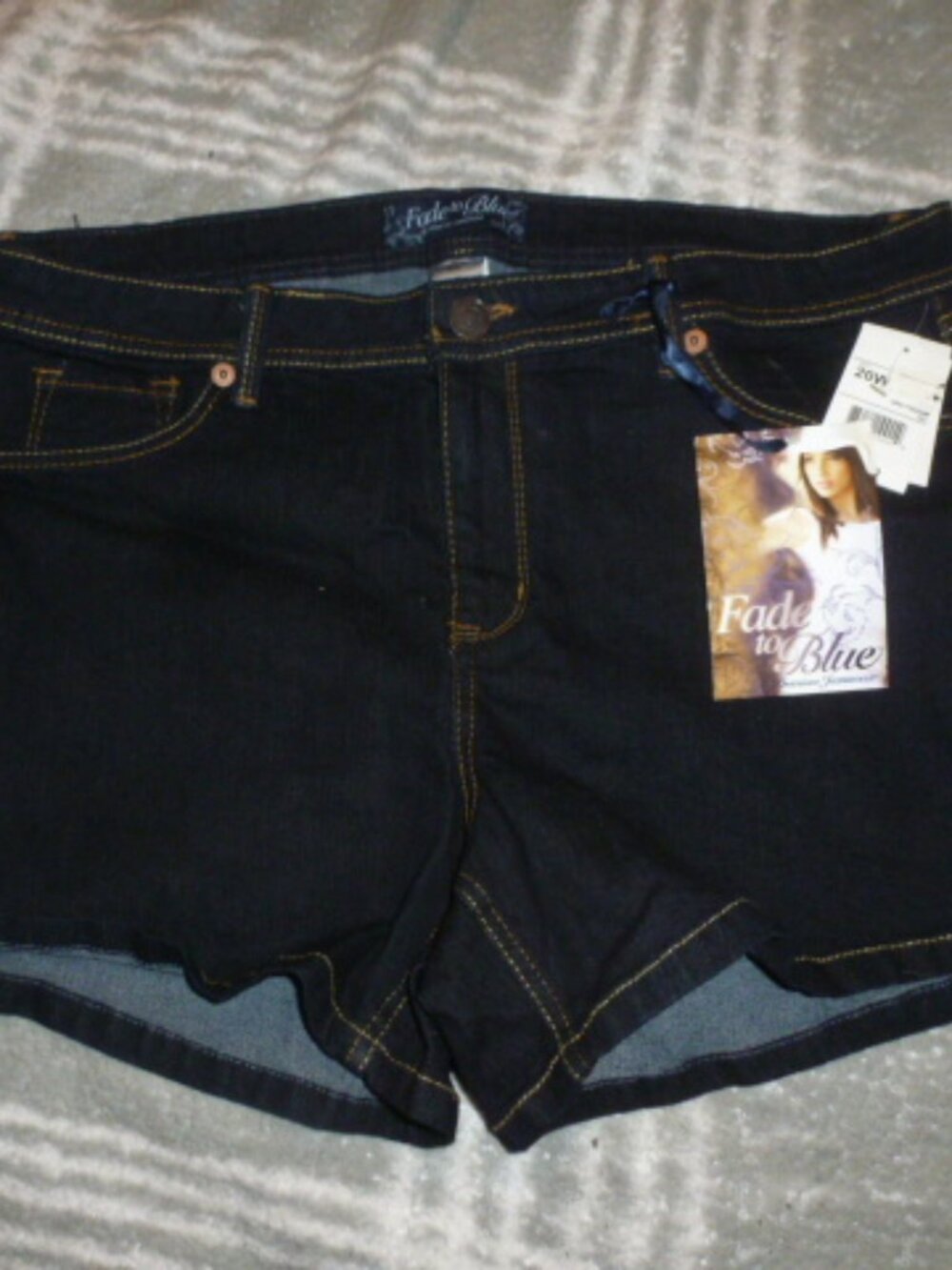 Y2K Fade to Blue Dark Wash Denim Shorts | Size 20W | NWT